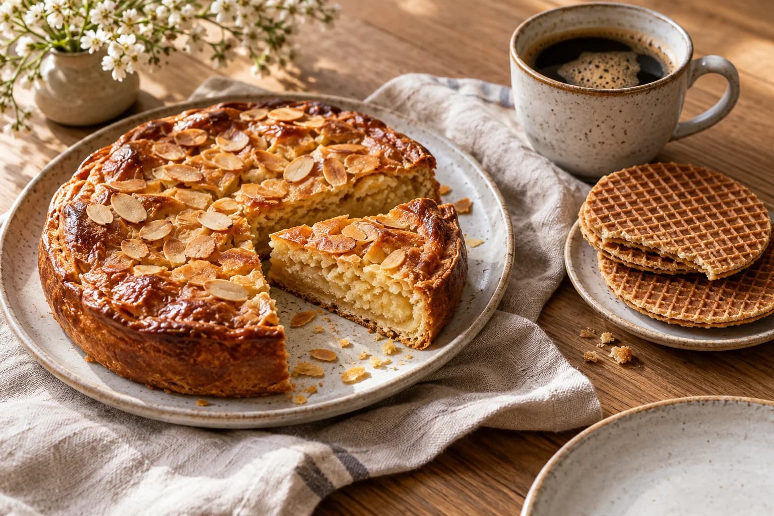 Stroopwafels and almond pastries for a Dutch coffee break