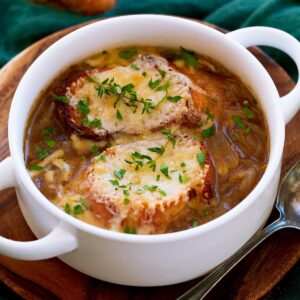 Green Pea Soup (Snert) And French Onion Soup